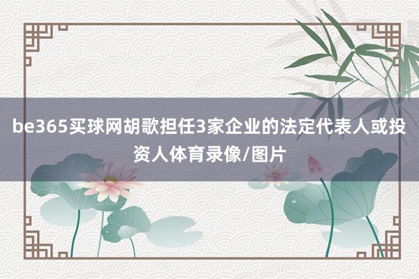 be365买球网胡歌担任3家企业的法定代表人或投资人体育录像/图片